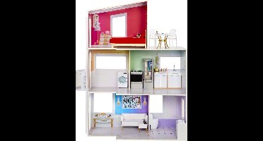 Rainbow High Huis - Houten poppenhuis met dakterras - Poppenhuis