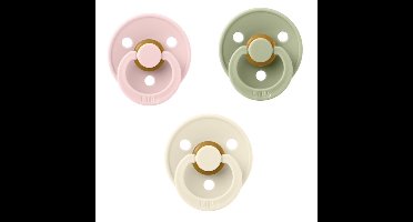 Bibs fopspeen 0-6 maand set 3 stuks Blossom,Sage en White maat 1