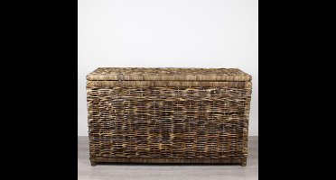 Migo Styling - Opbergmand - Met deksel - Naturel - Brown - 110x40xH65 - Riet - Rotan - Rechthoek