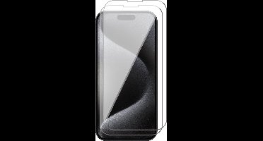 Screenprotector geschikt voor iPhone 15 Pro Max - 2x Gehard Glas Screen Protector GlassGuard