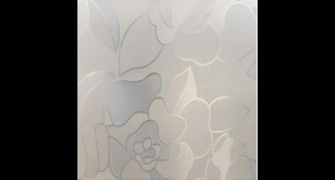 2x Stuks raamfolie bloemen semi transparant 45 cm x 2 meter zelfklevend - Glasfolie - Anti inkijk folie