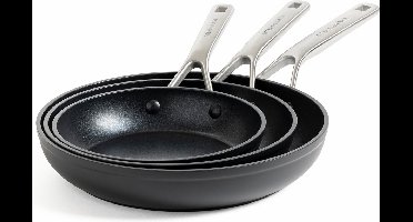 KitchenAid Forged Hardened Aluminium 3-Delige Braadpan Set 20cm - 24cm - 28cm