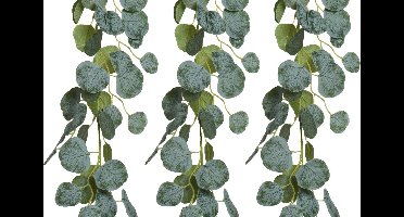 Everlands Planten slinger - 3x - bladeren slinger - kunstplant - groen - 180 cm