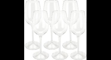 Excellent Houseware Wijnglas - 6x - transparant - kunststof - 330 ml - vaatwasserbestendig