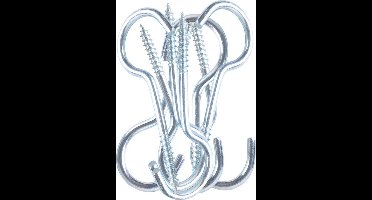 Deltafix Schroefhaken - 16x - verzinkt metaal - 40 mm - ijzerwaren bevestigsmaterialen