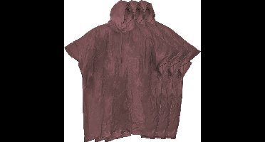 Benson Regenponcho met capuchon - 4x - bruin - herbruikbaar - PVC