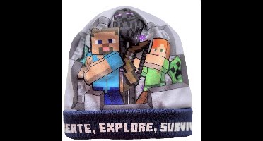 Minecraft Muts - Blauw - maat 54