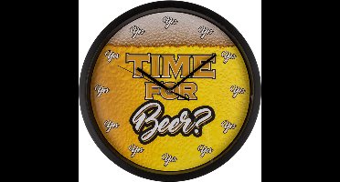 Wandklok 'Time for Beer' - Ø 29 cm - Grappige Wanddecoratie - Originele Bierklok