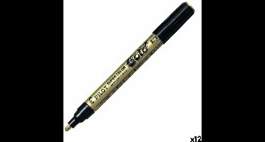 Permanente markeerstift Pilot Gouden (12 Stuks)