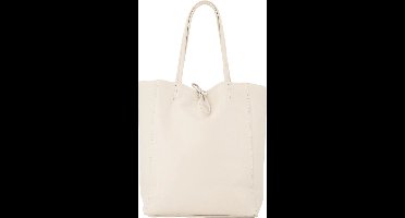 Beige Leren Shopper Simple - Leder - Shoppers - Handtassen - Beige - Italiaans Leer