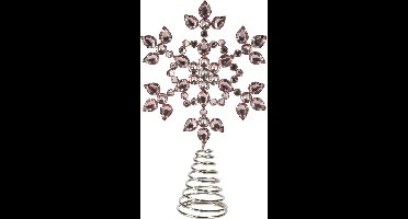 Christmas Decoration piek - ster vorm - lichtroze met steentjes - 23 cm