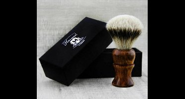 Scheerkwast voor mannen - Synthetische zilveren punt scheerkwast (scheerkwast) in puur palissander voor het scheren van mannen thuis en in de salon