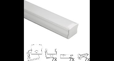 Led strip profiel opbouw 3M - 15 mm hoog - Led profiel opbouw - Wit