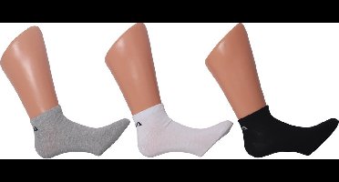 Fila - Invisible Socks 3-Pack - 3-Pack Sokken - 43-46 - Grijs/Wit/Zwart
