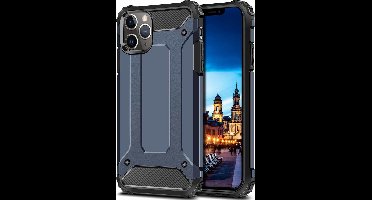 Hoesje Geschikt voor iPhone 11 Pro Armor Hoesje - Blauw