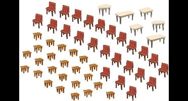 Faller - 7 Tafels en 48 Stoelen - modelbouwsets, hobbybouwspeelgoed voor kinderen, modelverf en accessoires