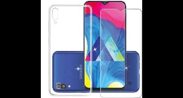 Hoesje Geschikt Voor Samsung Galaxy A50s/A30s Hoesje Transparant TPU + Glazen Screenprotector