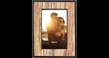 Bruin/Zilver Metalen Fotolijst voor foto formaat 15x20 cm