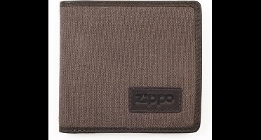 Heren portemonnee leer en stof Zippo - Mokka Grijs