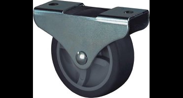 Kelfort Kastbokrol/bokwiel, verzinkt huis, rubber wiel met glijlager, grijs gummy 25mm