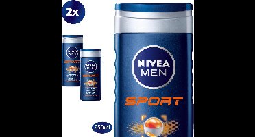 NIVEA MEN Sport Douchegel - 2 x 250 ml - Voordeelverpakking