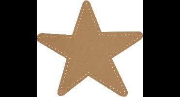 Faux Leather Ster 12x10 cm 4 stuks