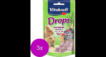 Vitakraft Knaagdier Drops - Konijnensnack - 3 x Bosvruchten