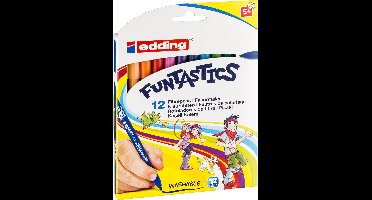 edding 15 FUNTASTICS - kleurstiften voor kinderen - set van 12 - felle kleuren - 1 mm dunne punt - voor kleurplezier op lichtgekleurd papier en karton - afwasbaar van huid en textiel - zomervakantie - kindercadeau