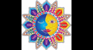 Suncatcher-sticker Sun Moon - set van 2 stuks - 12 cm
