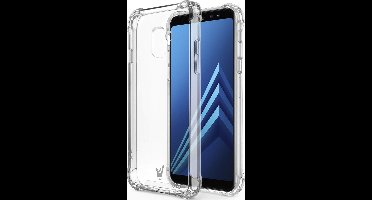 Hoesje geschikt voor Samsung Galaxy A8 (2018) - Siliconen Hoesje met Versterkte Rand Transparant TPU Shock Proof Case iCall