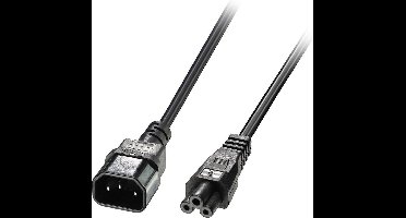 LINDY Stroom Aansluitkabel [1x IEC-stekker - 1x IEC-stekker] 2 m Zwart