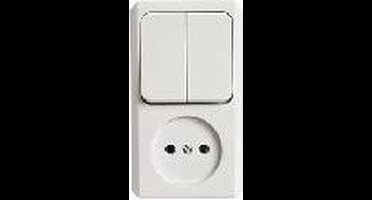 Schneider Electric Opbouw combi wandcontactdoos/serie  Crème