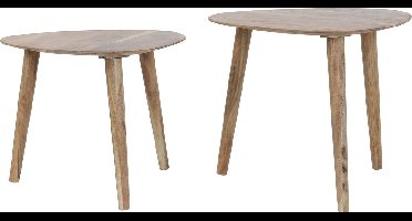 Light & Living Bijzettafel Chasey - Hout - Ø44+Ø50cm - Modern,Scandinavisch,Retro