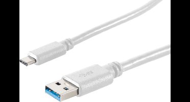 USB-C naar USB-A kabel - USB3.0 - tot 2A / wit - 1 meter