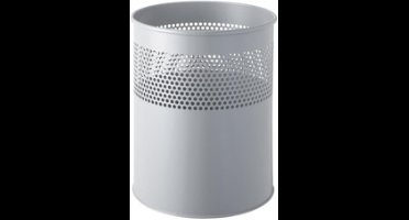 HELIT Metalen prullenbak - 15 liter - Metaal - Zilver - dxh 260x315 mm
