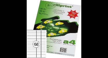 Etiketten Rillprint, Rillstab, 89101, 48,5x16,9mm, 68 op een vel