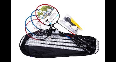 Badmintonset 4 spelers, blauw/roze