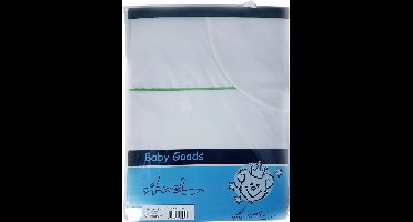 ANEL - wieglaken - Model: Snoopy - Kleur: Wit met lime paspel - Formaat: 80x100cm