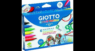 Giotto Hanging Box Of 6 Fibre Pens Giotto Textile