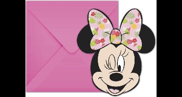 PROCOS - 6 Tropical Minnie uitnodigingen en enveloppen - Decoratie > Kaarten