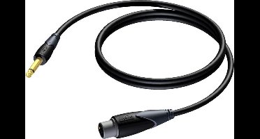 Procab CLA900 XLR (v) - 6,35mm Jack mono (m) audiokabel - 10 meter