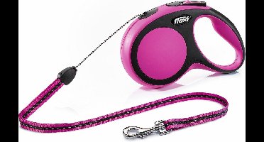 Flexi New Comfort Koord - Hondenriem - Roze - S - 8 m - (<12 kg)