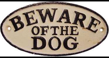 Maddeco - Gietijzeren - wandbord - beware - of - the - dog - gietijzer
