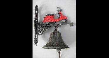 Maddeco - Gietijzeren - deurbel - vespa - scooter - rood - gietijzer - bel