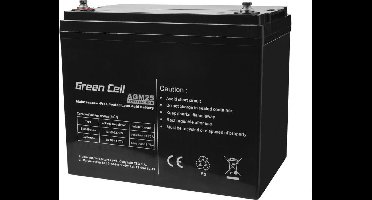 Green Cell 12V 75Ah VRLA AGM accu met B4 Terminal
