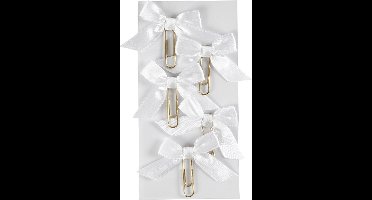 Paperclips Met Strik Wit 40 X 70 Mm 5 Stuks