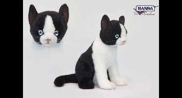 Hansa Felix de Kat Knuffel zwart met wit