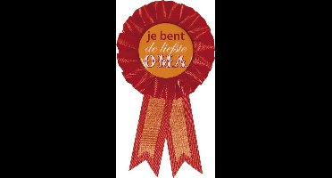 Haza Original Rozet "je Bent De Liefste Oma'' 8 X 14,5 Cm