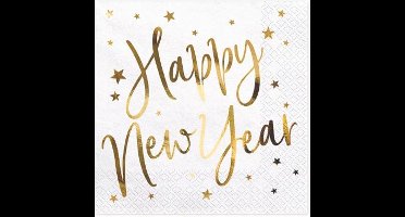 PartyDeco - Servetten - Happy New Year (20 stuks)