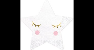 PartyDeco - Servetten - Little Star 16 x 16 cm